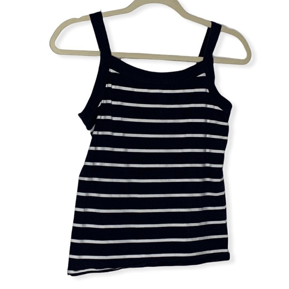 𝅺LIZ Claiborne Navy Striped Cotton Tank